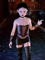 1girl 3dart boots clothed pinup smoking Wednesday_Addams // 1620x2160 // 782KB