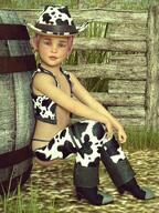 1girl 3dart boots clothed cowgirl loli pinup Tina // 1620x2160 // 983KB