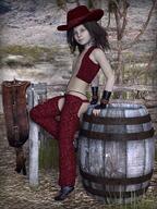 1girl clothed cowgirl Eveline fanart pinup Resident_Evil // 1620x2160 // 1005KB